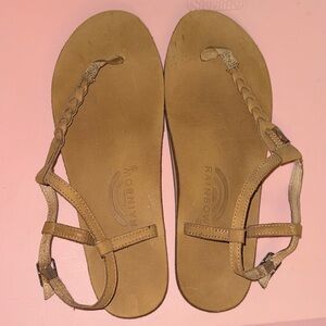 Rainbow Women's Braided Tan Sandals XL 8.5-9.5
